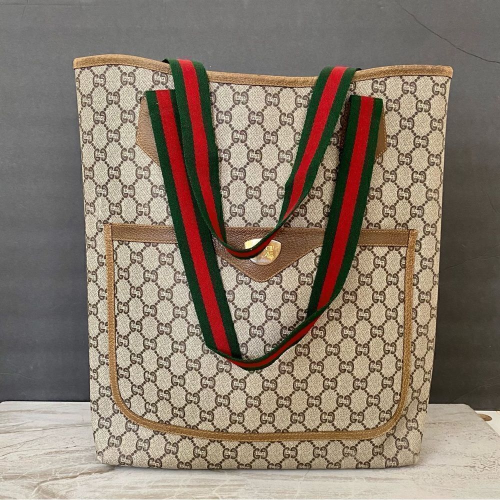 GUCCI GG Plus Pvc leather Tote Bag 